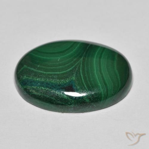 Malaquita Verde Natural 11.40ct, oval, Opaco
