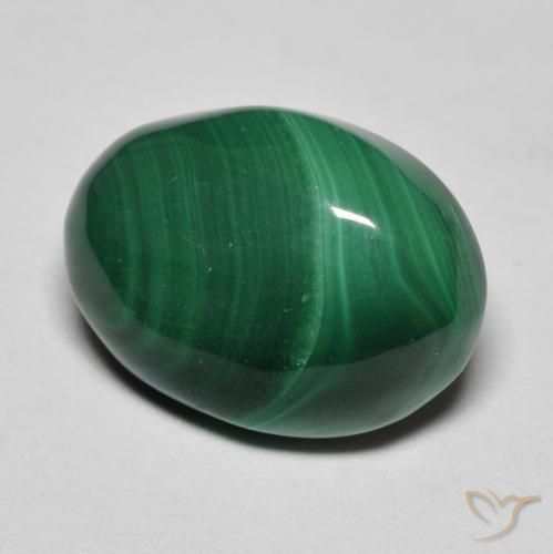 Malaquita verde pinho Natural 7.83ct, oval, Opaco