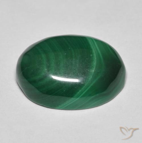 Malaquita verde pinho Natural 7.83ct, oval, Opaco