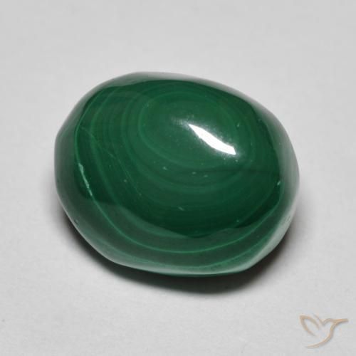 Malaquita Verde Natural 5.35ct, oval, Opaco