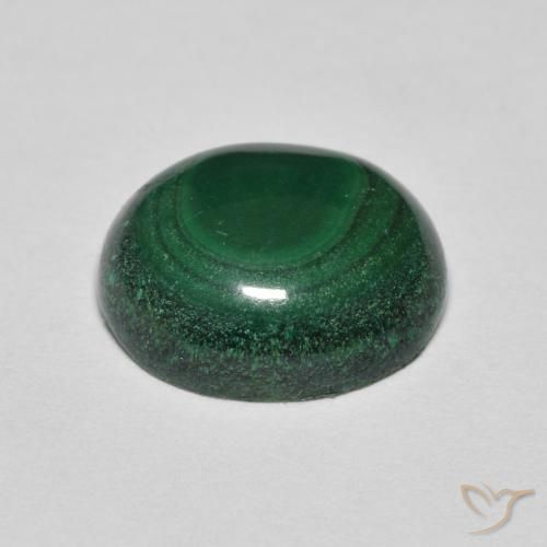 Malaquita verde natural 6,43ct, corte oval, opaco