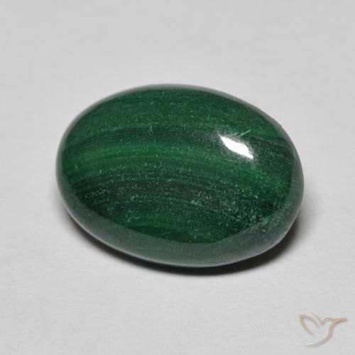 Malaquita verde pinho Natural 6.61ct, oval, Opaco