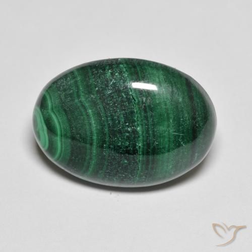 Malaquita verde natural 15,50ct, corte oval, opaco