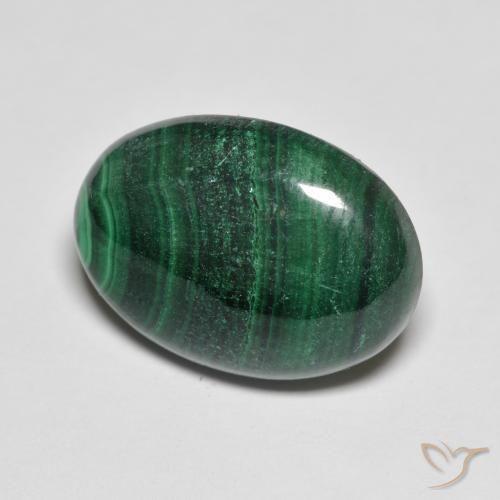 Malaquita verde natural 15,50ct, corte oval, opaco
