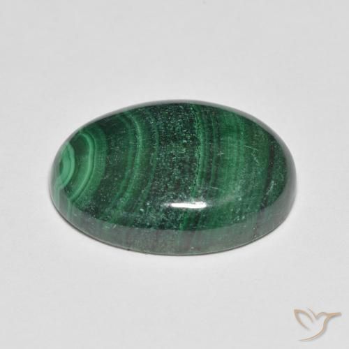 Malaquita verde natural 15,50ct, corte oval, opaco