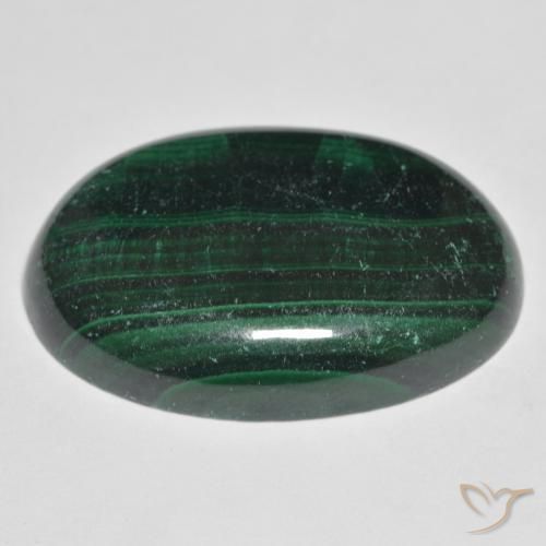 Malaquita Verde escuro Natural 30.12ct, oval, Opaco