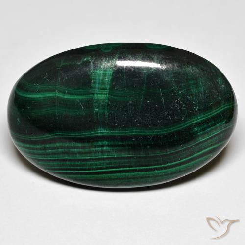 Malaquita verde escuro Natural 37.71ct, oval, Opaco