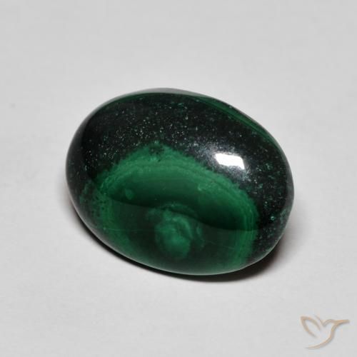 Malaquita Verde escuro Natural 6.48ct, oval, Opaco