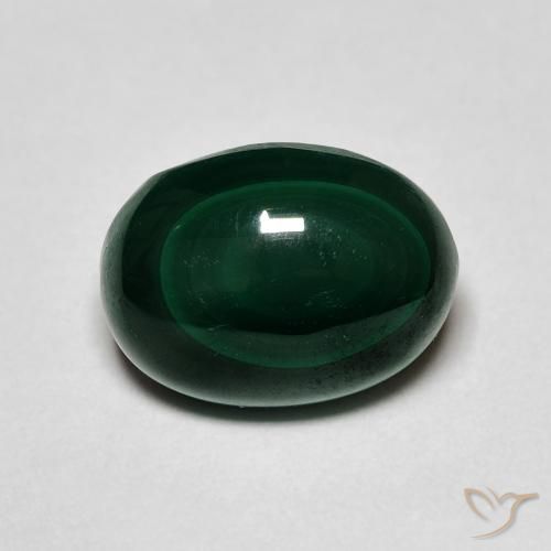 Malaquita Verde escuro Natural 5.64ct, oval, Opaco