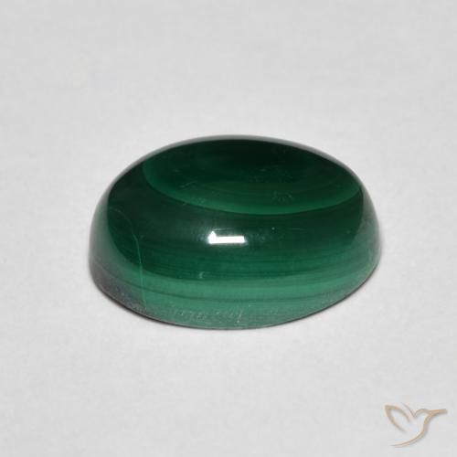 Malaquita Verde escuro Natural 5.64ct, oval, Opaco