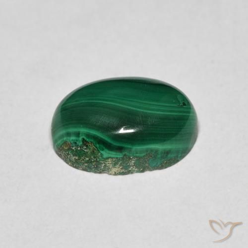 Malaquita Verde médio Natural 2.78ct, oval, Opaco