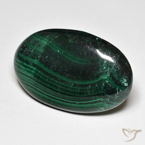 Malaquita Verde Natural 32.63ct, oval, Opaco