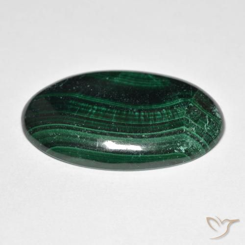 Malaquita Verde Natural 32.63ct, oval, Opaco