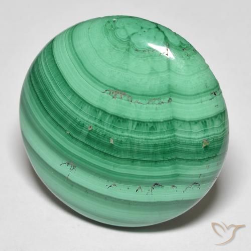 Malaquita Verde Multicolor Natural 31.82ct, Redondo, Opaco