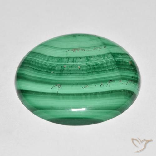 Malaquita Verde Multicolor Natural 31.82ct, Redondo, Opaco