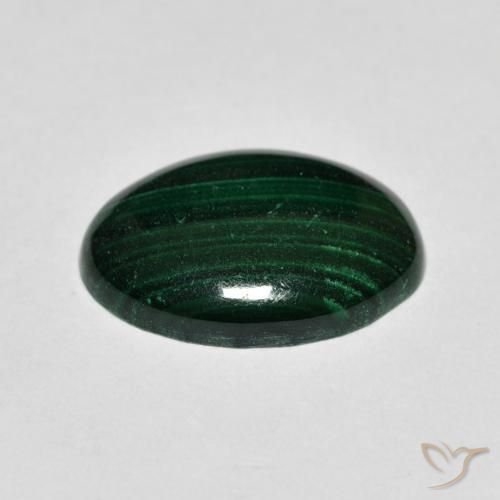 Malaquita Verde escuro Natural 4.96ct, oval, Opaco