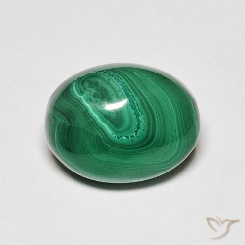 6.41ct Natural Verde médio Malaquita, oval, Opaco