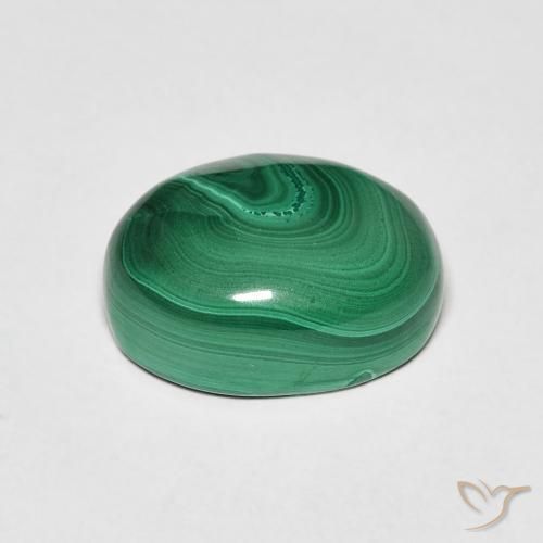 Malaquita Verde médio Natural 6.41ct, oval, Opaco