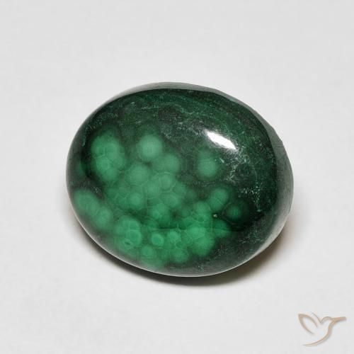Malaquita verde pinho Natural 5.88ct, oval, Opaco