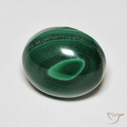 Malaquita verde pinho Natural 7.80ct, Corte Oval, Opaco