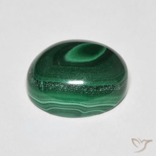 Malaquita verde pinho Natural 7.80ct, Corte Oval, Opaco