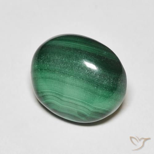 Malaquita Verde médio Natural 6.20ct, oval, Opaco