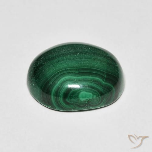 Malaquita Verde médio Natural 6.20ct, oval, Opaco