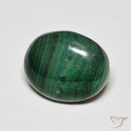 Malaquita Verde médio Natural 5.65ct, oval, Opaco