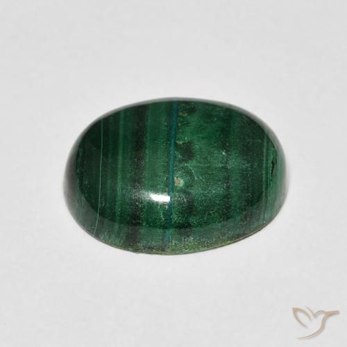 Malaquita Verde médio Natural 5.65ct, oval, Opaco