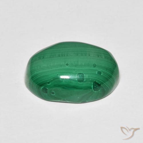 Malaquita Verde Natural 7.62ct, oval, Opaco