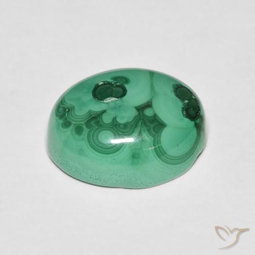 Malaquita Verde médio Natural 6.76ct, oval, Opaco