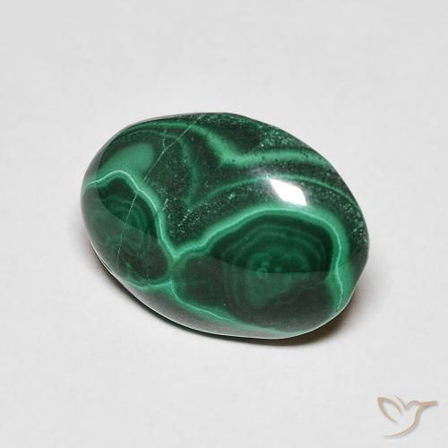 Malaquita Verde escuro Natural 5.19ct, oval, Opaco