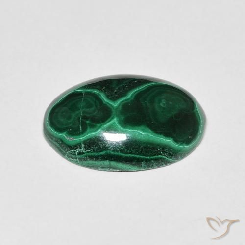 Malaquita Verde escuro Natural 5.19ct, oval, Opaco