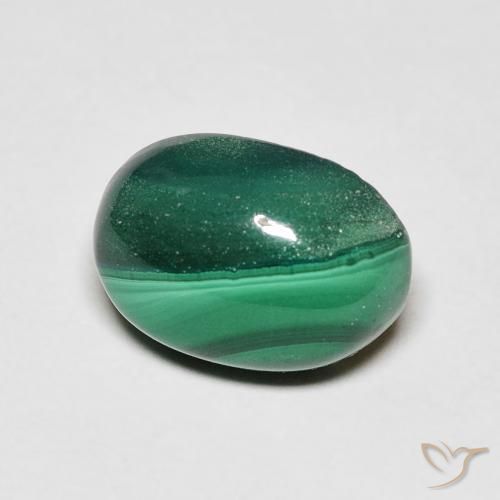 Malaquita Verde escuro Natural 4.40ct, oval, Opaco