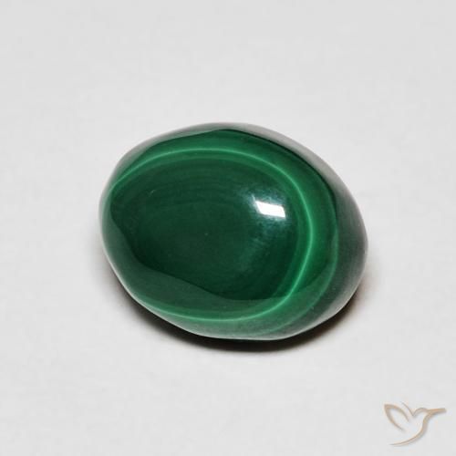 Malaquita Verde escuro Natural 3.20ct, oval, Opaco