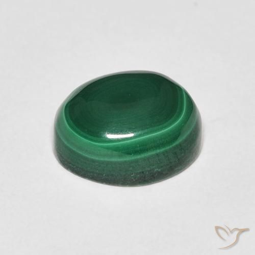 Malaquita Verde escuro Natural 3.20ct, oval, Opaco