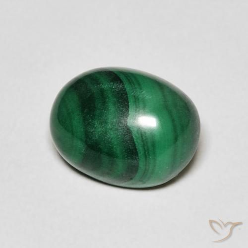 Malaquita Verde médio Natural 3.92ct, oval, Opaco