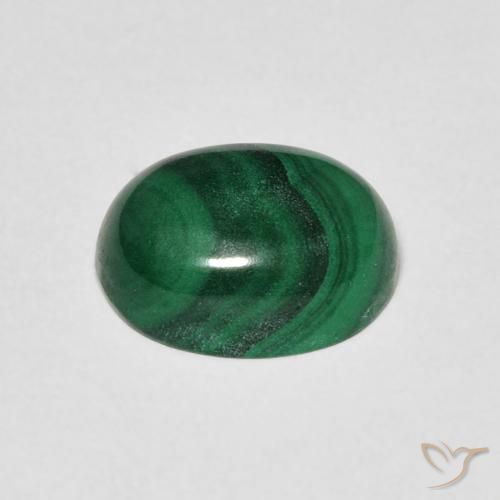 Malaquita Verde médio Natural 3.92ct, oval, Opaco