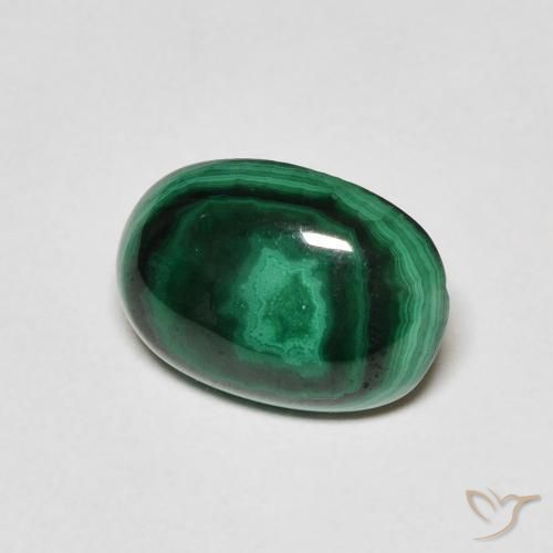 Malaquita Verde escuro Natural 3.01ct, oval, Opaco