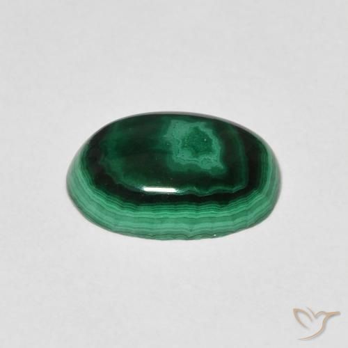 Malaquita Verde escuro Natural 3.01ct, oval, Opaco