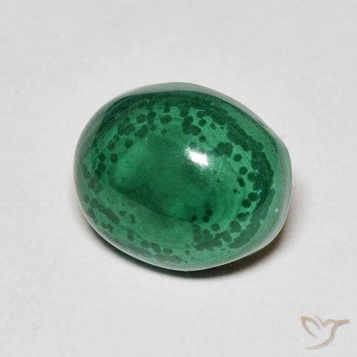 Malaquita Verde médio Natural 6.61ct, oval, Opaco