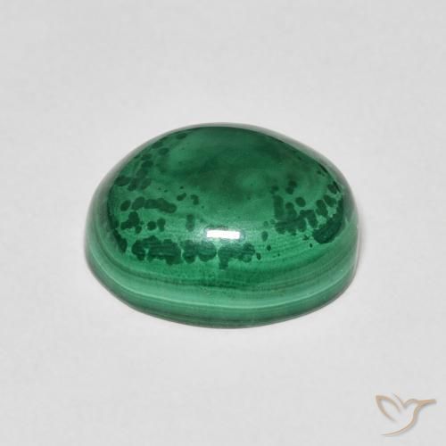Malaquita Verde médio Natural 6.61ct, oval, Opaco