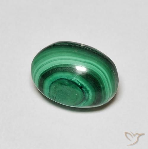 Malaquita Verde escuro Natural 3.36ct, oval, Opaco