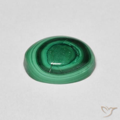 Malaquita Verde escuro Natural 3.36ct, oval, Opaco