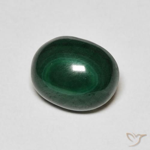 Malaquita Verde escuro Natural 3.00ct, oval, Opaco