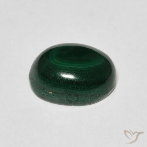Malaquita Verde escuro Natural 3.00ct, oval, Opaco