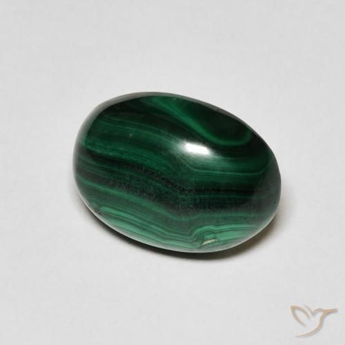 Malaquita Verde escuro Natural 5.27ct, oval, Opaco