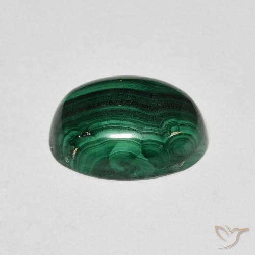 Malaquita Verde escuro Natural 5.27ct, oval, Opaco