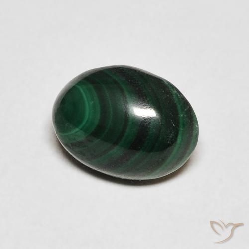 Malaquita Verde escuro Natural 2.90ct, oval, Opaco