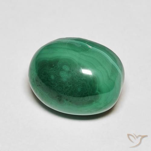 Malaquita Verde médio Natural 6.20ct, oval, Opaco